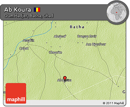Physical 3D Map of Ab Koura