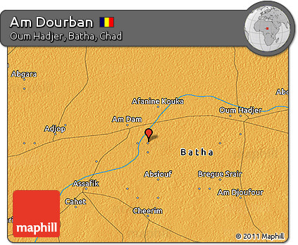 Political 3D Map of Am Dourban