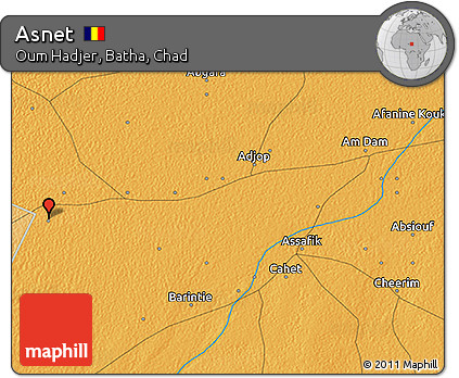 Political 3D Map of Asnet