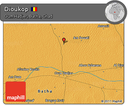 Political 3D Map of Dioukop