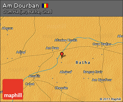 Political 3D Map of Am Dourban