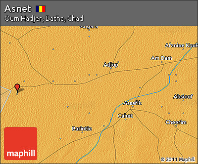 Political 3D Map of Asnet