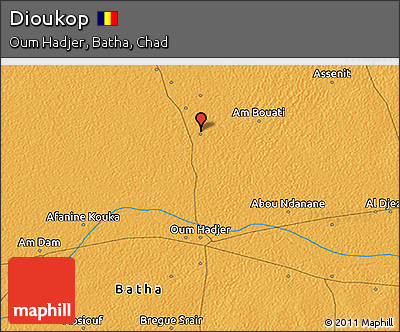 Political 3D Map of Dioukop