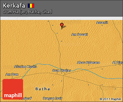Political 3D Map of Kerkafa