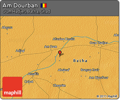 Political 3D Map of Am Dourban