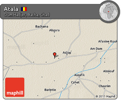 Shaded Relief 3D Map of Atala