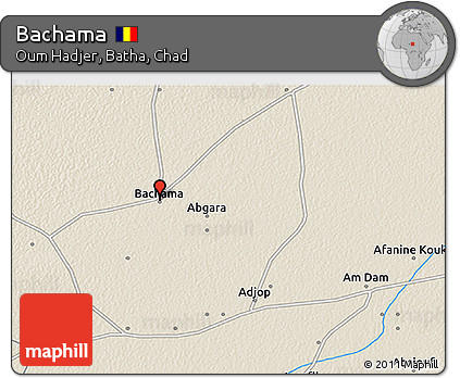 Shaded Relief 3D Map of Bachama
