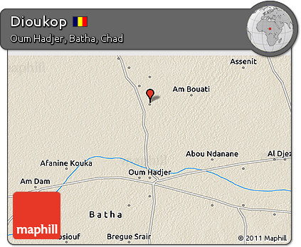Shaded Relief 3D Map of Dioukop