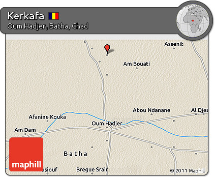 Shaded Relief 3D Map of Kerkafa