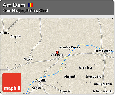Shaded Relief 3D Map of Am Dam