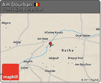 Shaded Relief 3D Map of Am Dourban