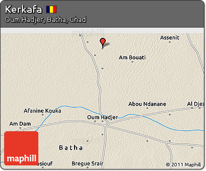 Shaded Relief 3D Map of Kerkafa
