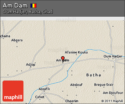 Shaded Relief 3D Map of Am Dam