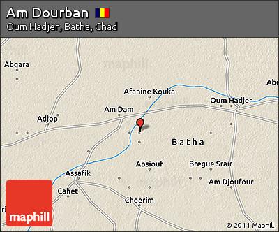 Shaded Relief 3D Map of Am Dourban