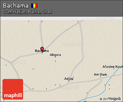 Shaded Relief 3D Map of Bachama