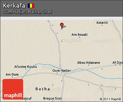 Shaded Relief 3D Map of Kerkafa
