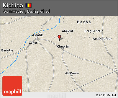 Shaded Relief 3D Map of Kichina