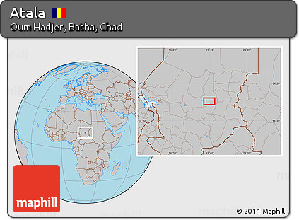 Gray Location Map of Atala