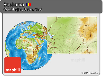 Physical Location Map of Bachama