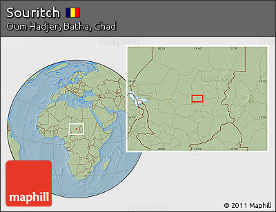 Savanna Style Location Map of Souritch, hill shading
