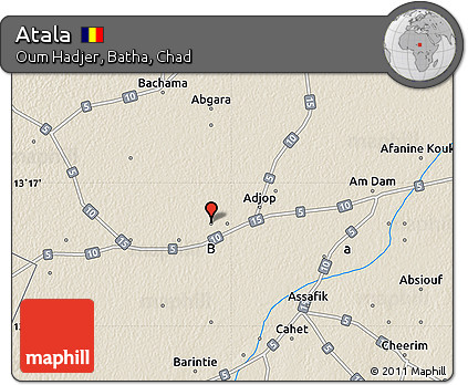 Shaded Relief Map of Atala