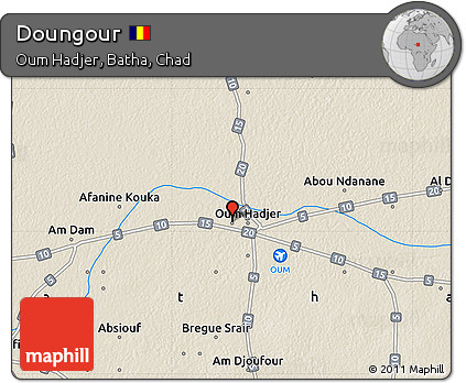 Shaded Relief Map of Doungour