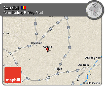 Shaded Relief Map of Gardaï