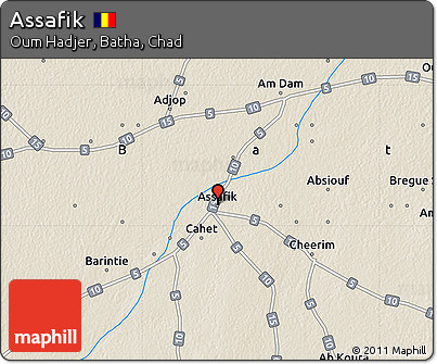 Shaded Relief Map of Assafik
