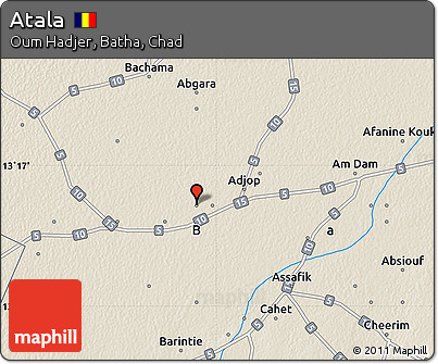 Shaded Relief Map of Atala