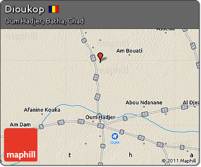 Shaded Relief Map of Dioukop