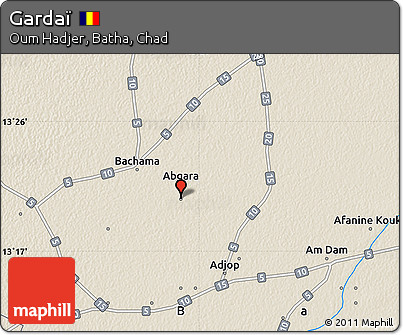 Shaded Relief Map of Gardaï