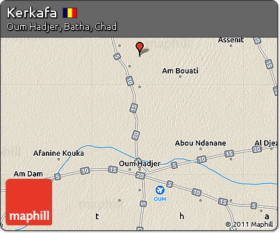 Shaded Relief Map of Kerkafa