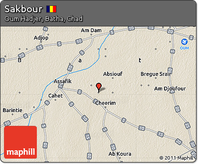Shaded Relief Map of Sakbour