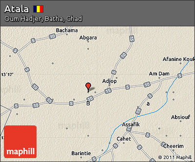 Shaded Relief Map of Atala