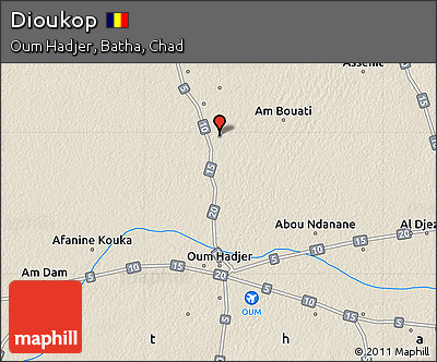 Shaded Relief Map of Dioukop