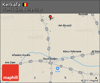 Shaded Relief Map of Kerkafa