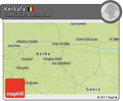 Physical Panoramic Map of Kerkafa