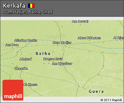 Physical Panoramic Map of Kerkafa