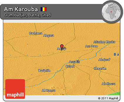 Political Panoramic Map of Am Karouba