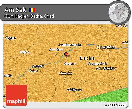 Political Panoramic Map of Am Sak