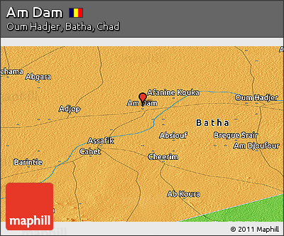 Political Panoramic Map of Am Dam