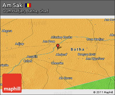 Political Panoramic Map of Am Sak