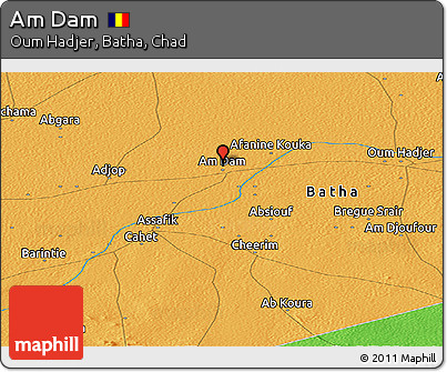 Political Panoramic Map of Am Dam