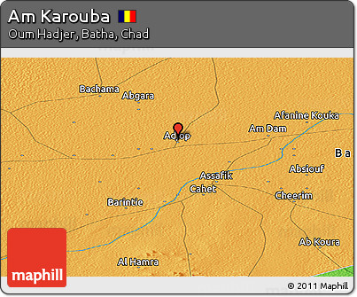 Political Panoramic Map of Am Karouba