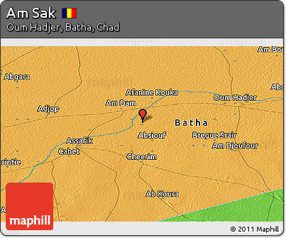 Political Panoramic Map of Am Sak