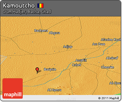 Political Panoramic Map of Kamoutcho