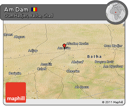 Satellite Panoramic Map of Am Dam