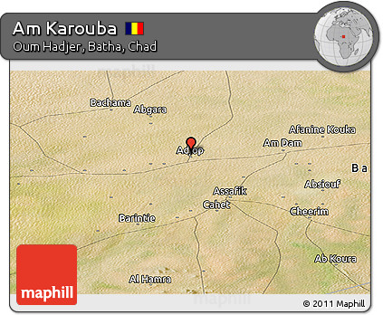 Satellite Panoramic Map of Am Karouba