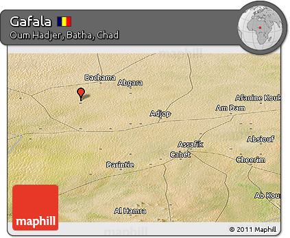 Satellite Panoramic Map of Gafala