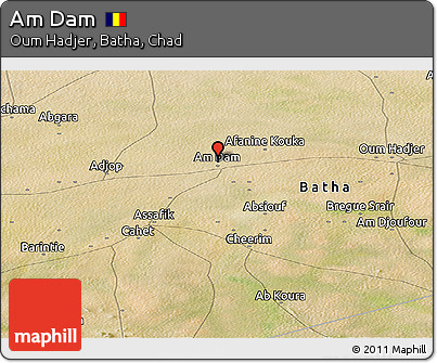 Satellite Panoramic Map of Am Dam